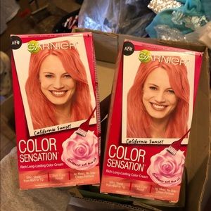 Lot of 2 Womens New Garnier Hair Dye Coral Pink